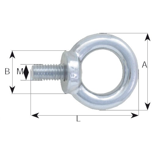 AQUINOX gyűrűs csavar AISI 316 – Hossz: 37mm