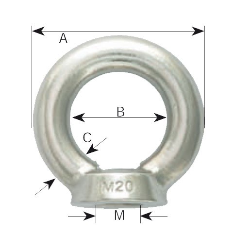 AQUINOX gyűrűsanya AISI 316 – Menet M6