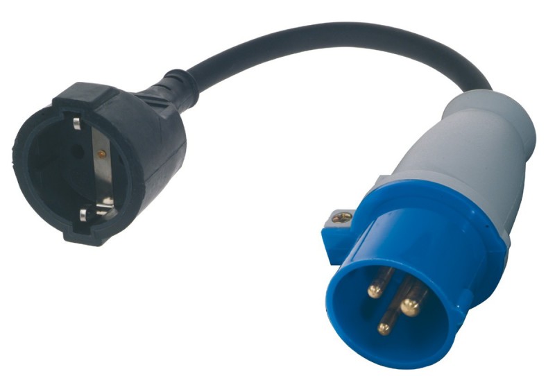 Adapterkábel CEE–Schuko, 16 A, 1 m