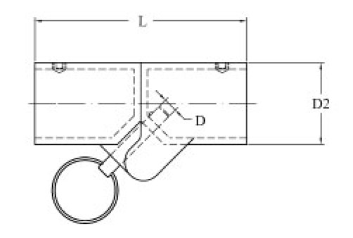 Nirosta A4 csőcsukló gömbcsapos rögzítéssel – 22 mm csőhöz