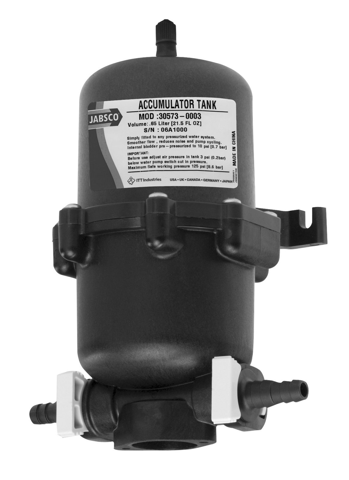 Jabsco kiegyenlítő tartály – 0,6 Liter