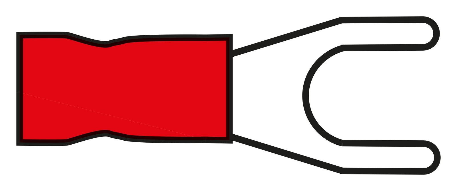 Előszigetelt villás kábelsaru – 3,7 mm, piros (0,5–1,5 mm²)
