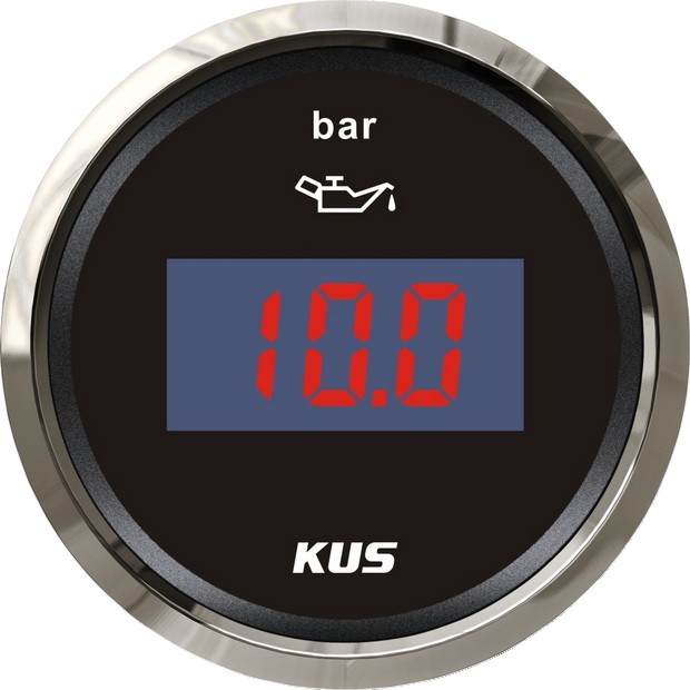 KUS digitális olajnyomásmérő – Fekete 0–5 bar