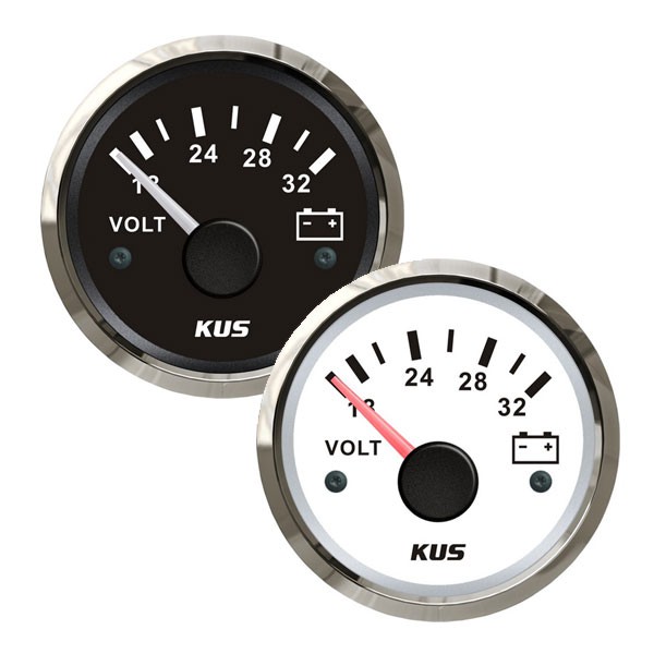 KUS voltmérő – Fekete 12 V