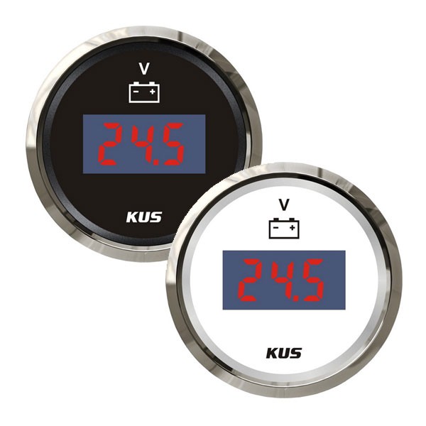 KUS digitális voltmérő – Fekete 8–32 V