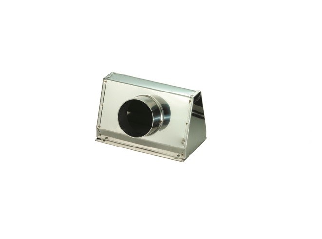 Nirosta oldalsó szellőződoboz 190 × 115 mm, 1 nyílással – EGYES 190 x 115 mm cső: 75mm