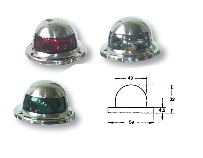 Niro fedélzeti oldalfény készlet, piros-zöld, 12 V, 3 W