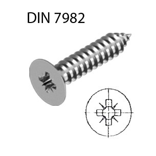 Süllyesztett fejű csavar DIN 7982 – 2,9 x 9,5 25db