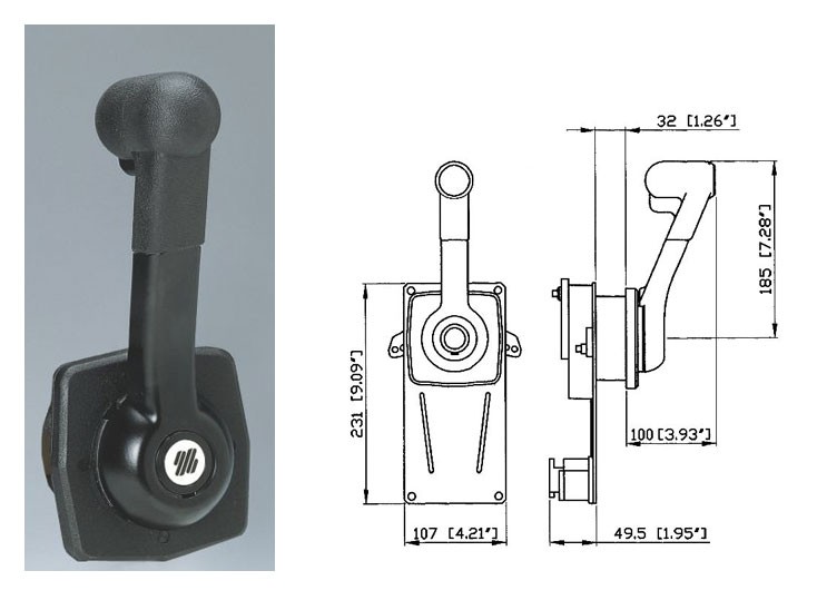 Ultraflex B183 oldalsó irányváltó kar és gázkar – B183 / oldalsó / alap kivitel