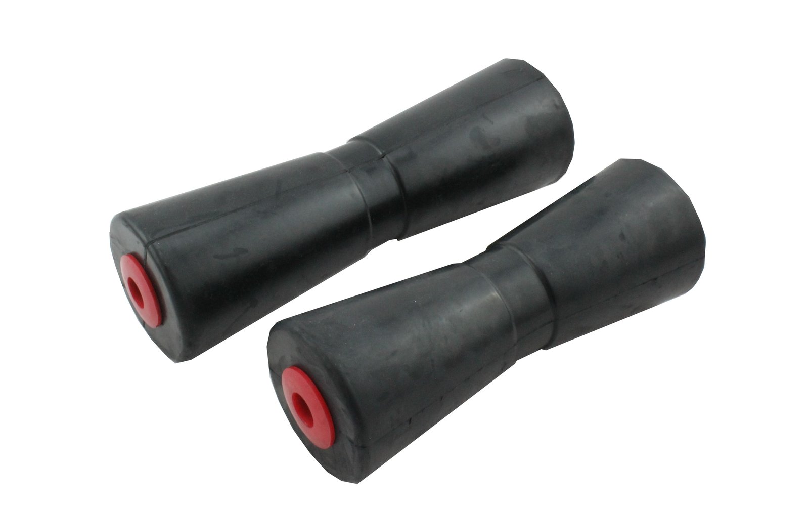 V-kielgörgő keménygumiból, persellyel – Ø87 mm, tengely Ø17 mm, 195 mm