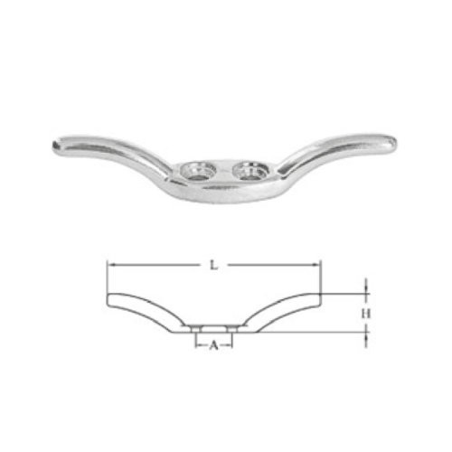 AISI 316 zászlórúd kötélbak, 66 mm – AISI 316 / 66 mm / A 12 mm / H 10 mm